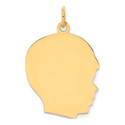 14K Yellow Gold Boy Head Charm