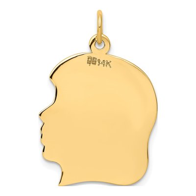 14K Yellow Gold Girl Head Charm – view 3
