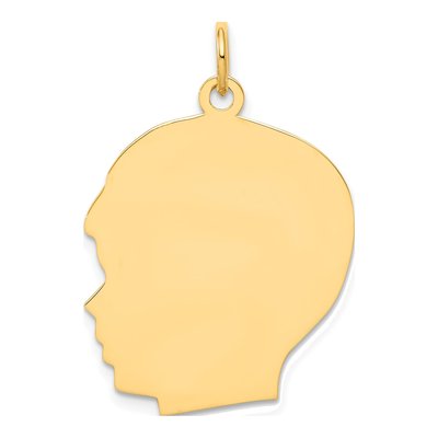 14K Yellow Gold Boy Head Charm