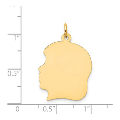 14K Yellow Gold Girl Head Charm – view 3