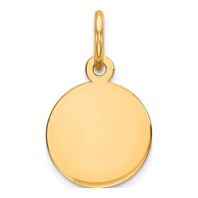 14K Yellow Gold Round Disc Charm