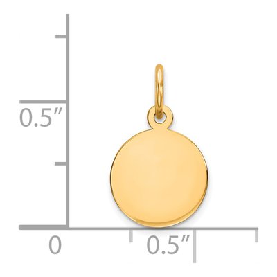14K Yellow Gold Round Disc Charm – view 3