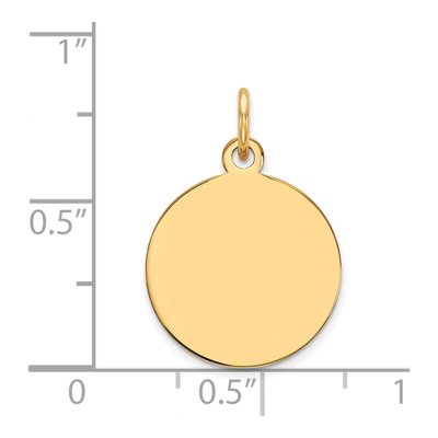 14K Yellow Gold Round Disc Charm – view 3