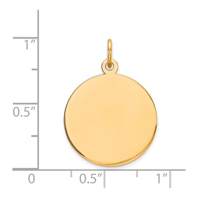 14K Yellow Gold Round Disc Pendant – view 3