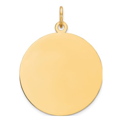 14K Yellow Gold Round Disc Charm
