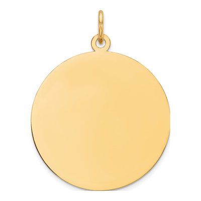 14K Yellow Gold Round Disc Charm