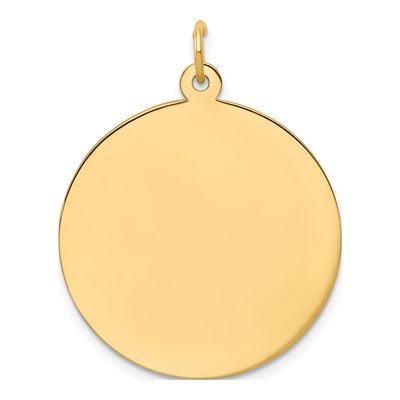 14K Yellow Gold Disc Charm