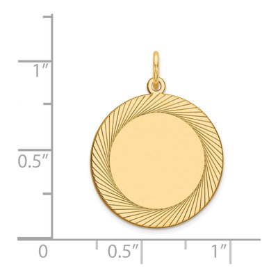 14K Yellow Gold Round Disc Charm – view 3