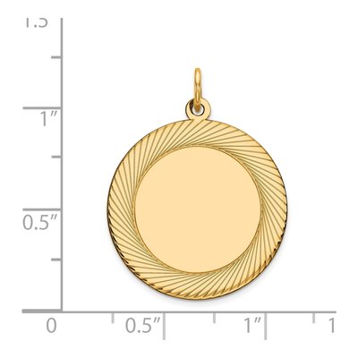 14K Yellow Gold Round Disc Charm – view 3