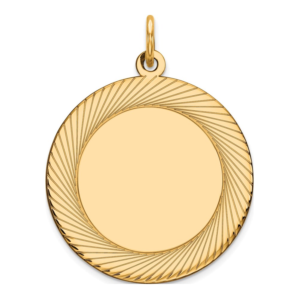 14K Yellow Gold Round Disc Charm