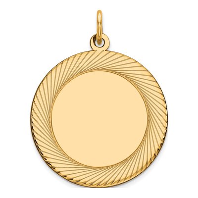 14K Yellow Gold Round Disc Charm