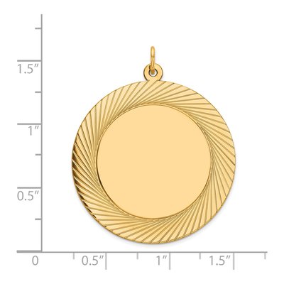 14K Yellow Gold Round Disc Charm – view 3