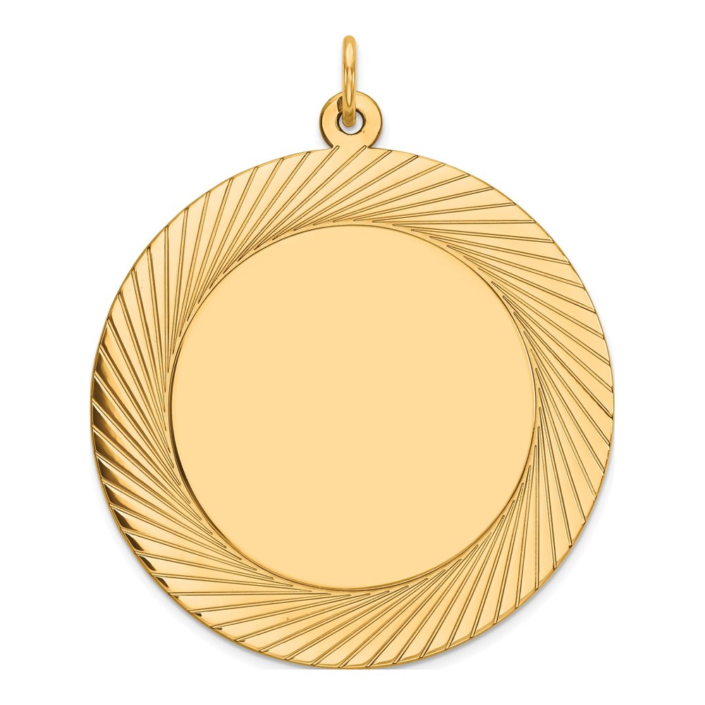 14K Yellow Gold Round Disc Charm