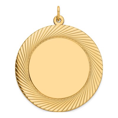 14K Yellow Gold Round Disc Charm