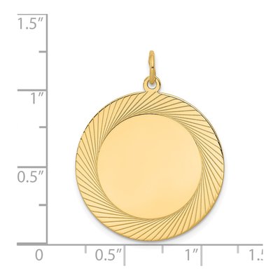 14K Yellow Gold Round Disc Charm – view 2