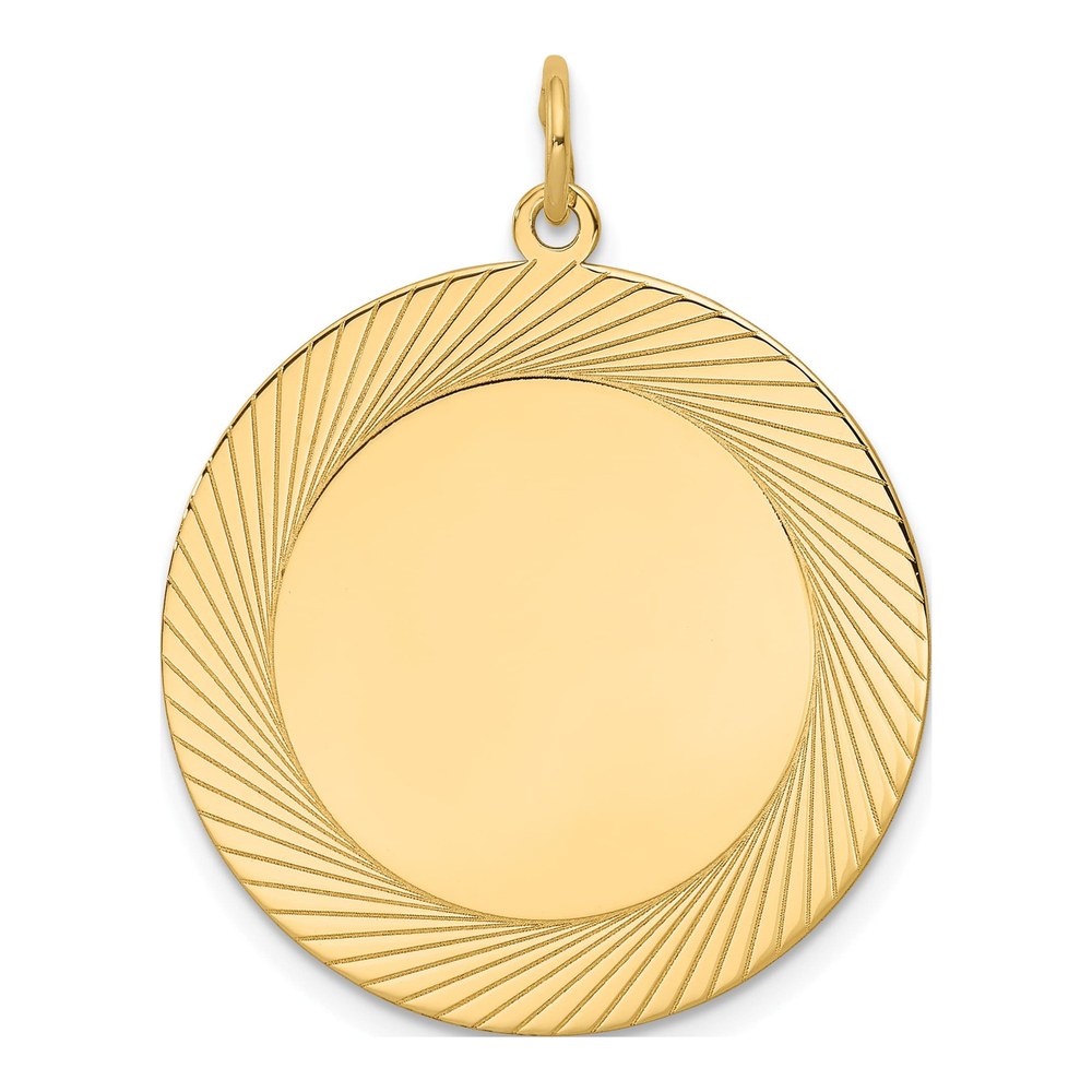 14K Yellow Gold Round Disc Charm