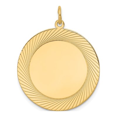 14K Yellow Gold Round Disc Charm