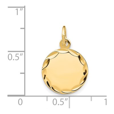 14K Yellow Gold Round Disc Charm – view 4