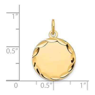 14K Yellow Gold Round Disc Charm – view 3