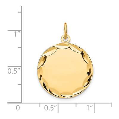 14K Yellow Gold Round Disc Charm – view 3