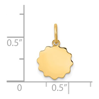 14K Yellow Gold Round Disc Charm – view 3