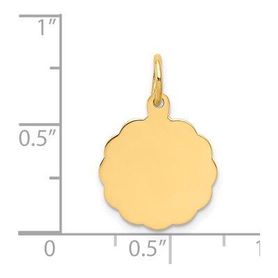 14K Yellow Gold Round Disc Charm – view 3