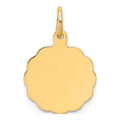 14K Yellow Gold Round Disc Charm