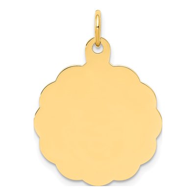 14K Yellow Gold Round Disc Charm