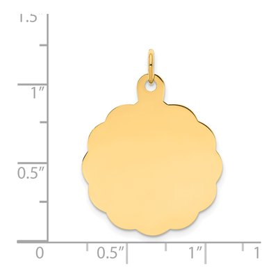 14K Yellow Gold Round Disc Charm – view 3