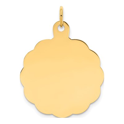 14K Yellow Gold Round Disc Charm