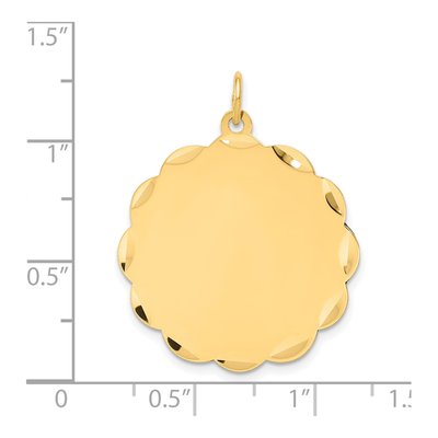 14K Yellow Gold Round Disc Charm – view 3