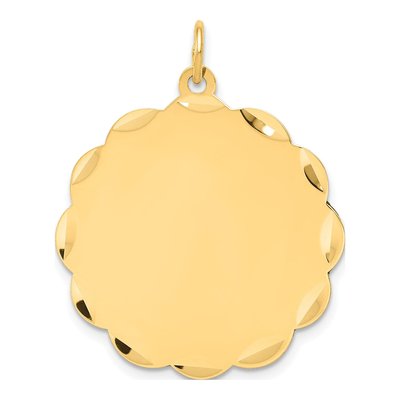 14K Yellow Gold Round Disc Charm