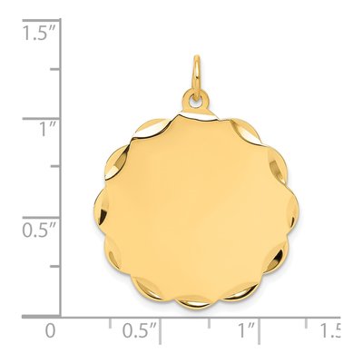14K Yellow Gold Round Disc Charm – view 2
