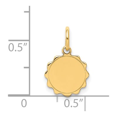 14K Yellow Gold Round Disc Charm – view 2