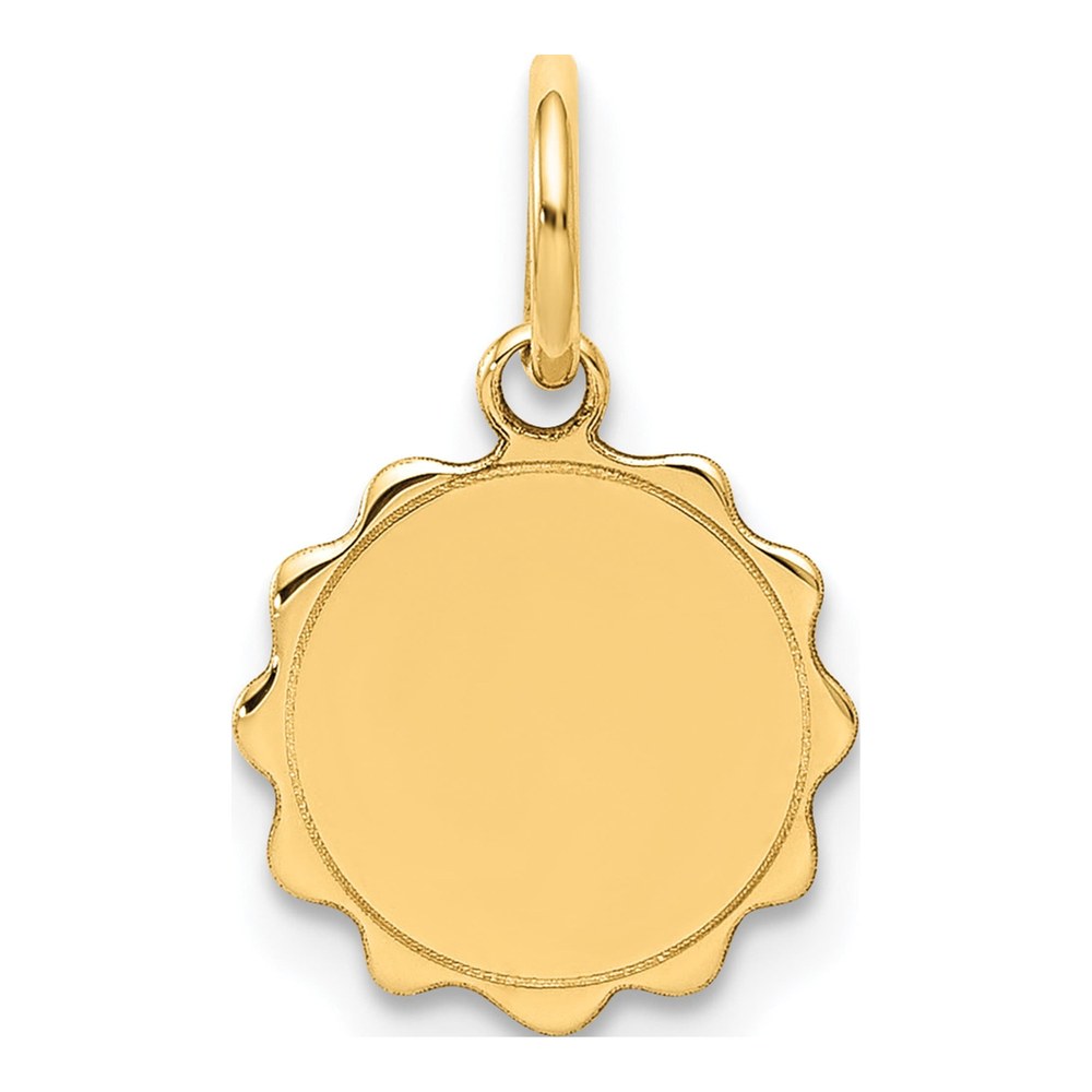 14k Yellow Gold Engravable Round Disc Charm