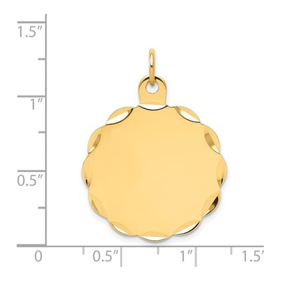 14K Yellow Gold Round Disc Charm – view 3