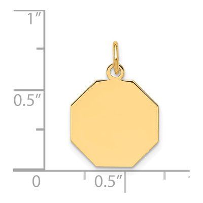 14K Yellow Gold Octagonal Disc Charm – view 2