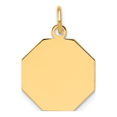 14K Yellow Gold Octagonal Disc Charm