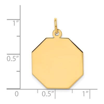 14K Yellow Gold Octagon Disc Charm – view 3