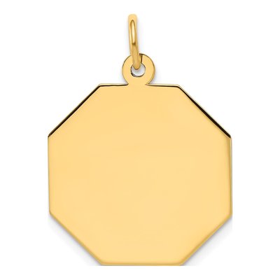 14K Yellow Gold Octagon Disc Charm