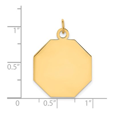 14K Yellow Gold Octagonal Disc Charm – view 2