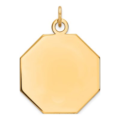 14K Yellow Gold Octagonal Disc Charm