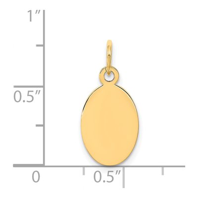 14K Yellow Gold Oval Disc Charm – view 2