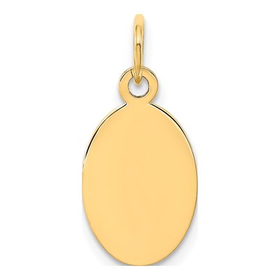14K Yellow Gold Oval Disc Charm