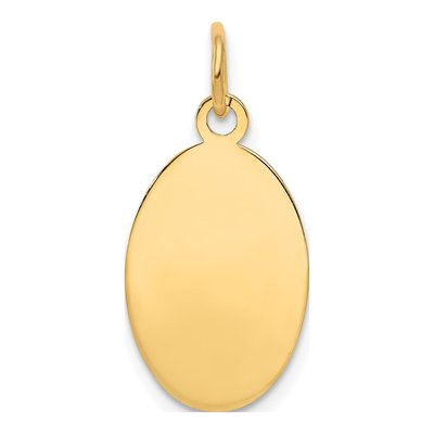 14K Yellow Gold Oval Disc Charm