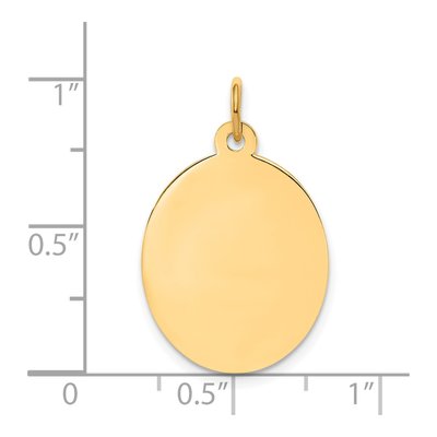 14K Yellow Gold Oval Disc Charm – view 2