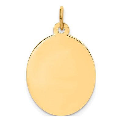 14K Yellow Gold Oval Disc Charm