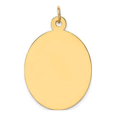 14K Yellow Gold Oval Disc Charm