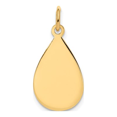 14K Yellow Gold Raindrop Disc Charm