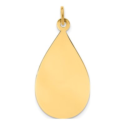 14K Yellow Gold Raindrop Disc Charm